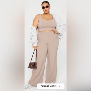 Fabletics Women's Downtown Wide Leg Pant 2X Khaki